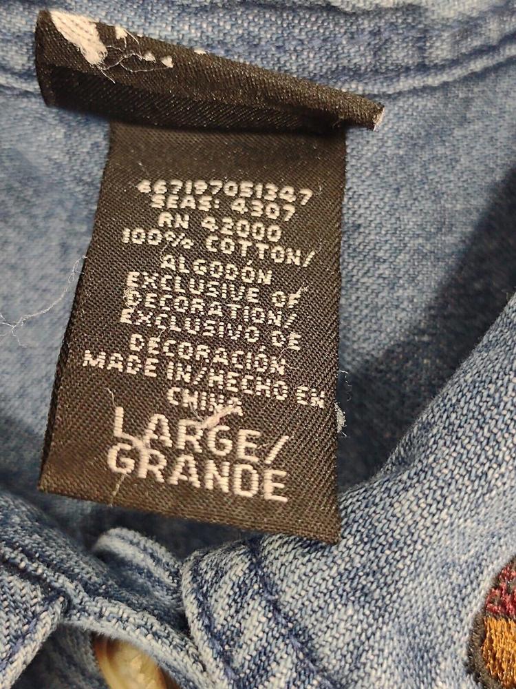 Basic Editions Holiday Large Denim Button Front F… - image 4